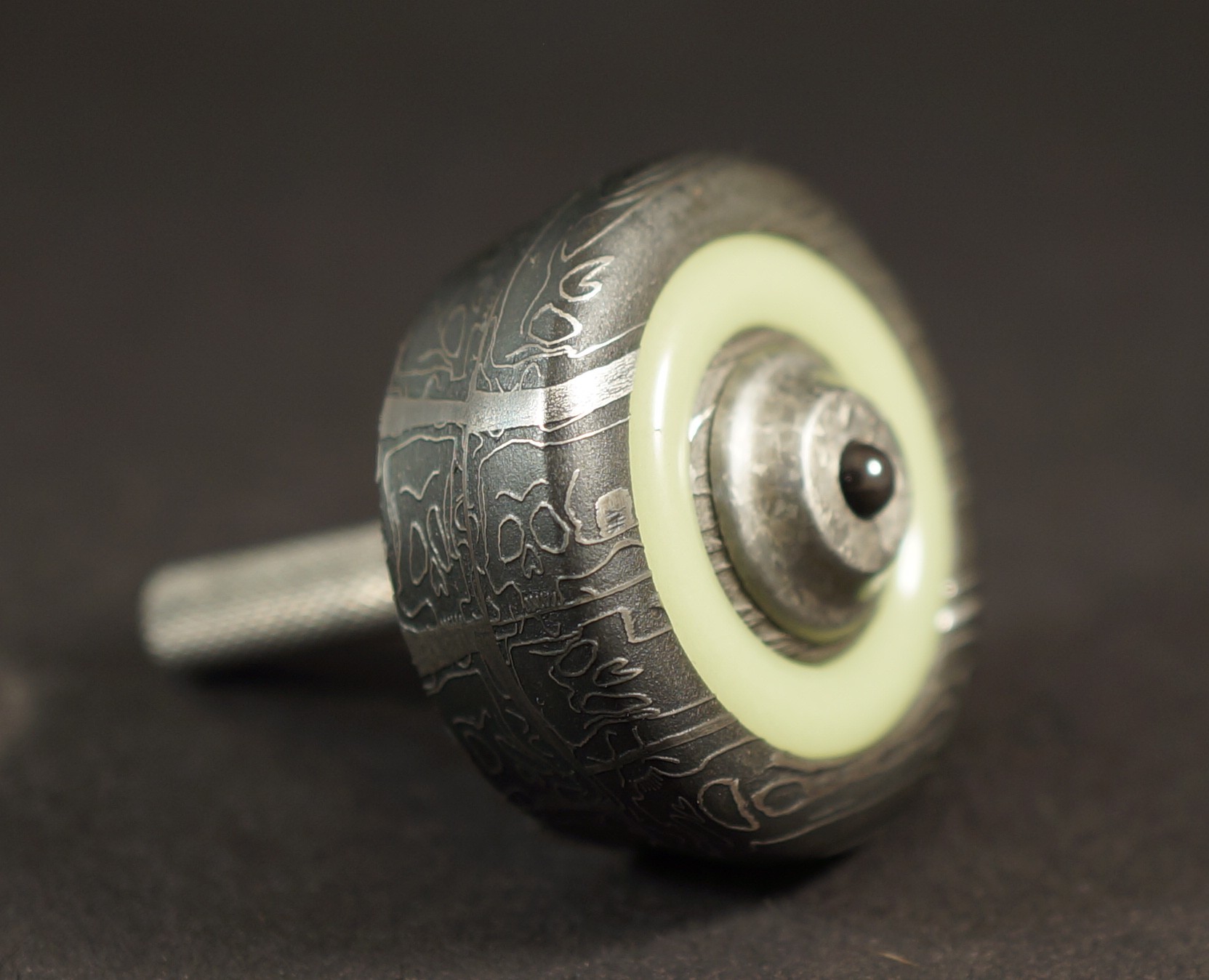 #2043	1.1"	Ponzio Skull, Green TurboGlow & Crystilized Titanium picture 3