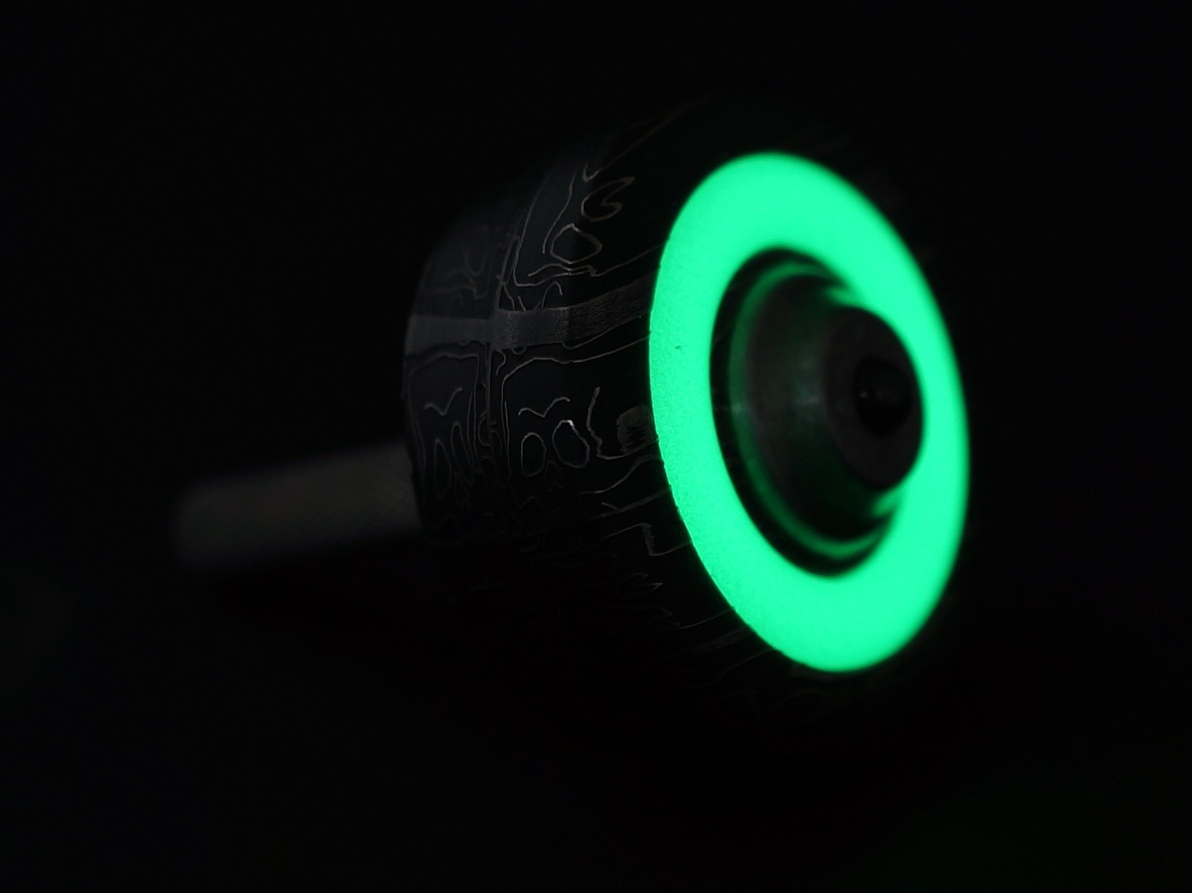 #2043	1.1"	Ponzio Skull, Green TurboGlow & Crystilized Titanium picture 4